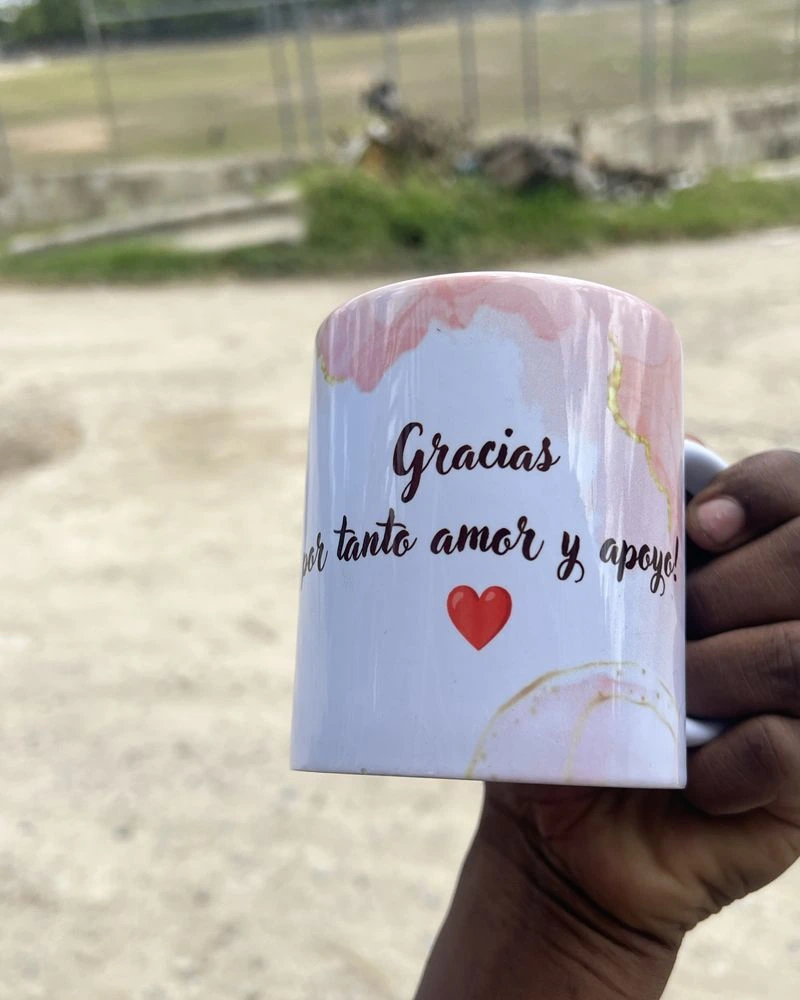 Taza personalizada con mensaje Gracias por tanto amor y apoyo