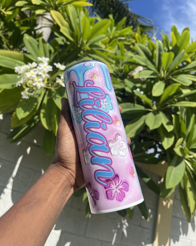 Vaso Tumbler 20oz diseño floral